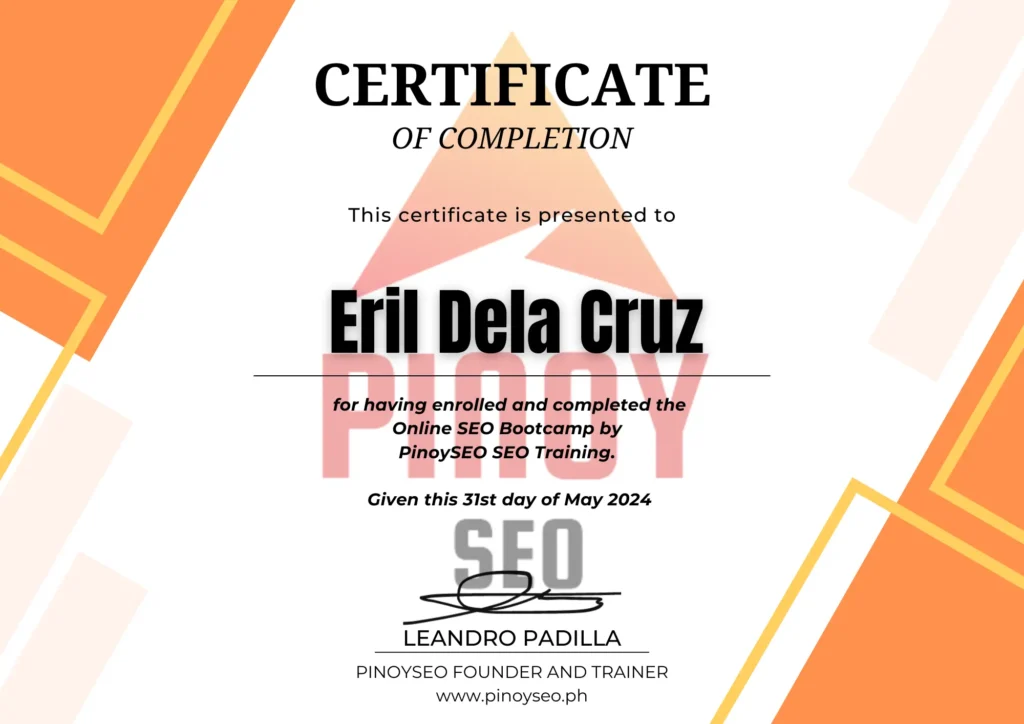 https://erildelacruz.pinoyseo.org/mycertificatePINOYSEO